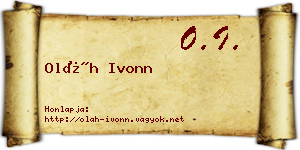 Oláh Ivonn névjegykártya